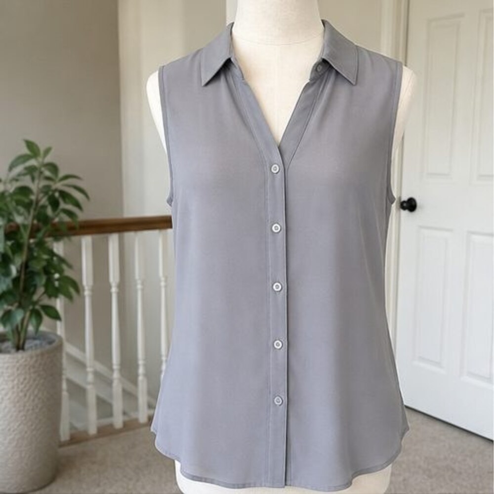 Gray Ruffle Blouse